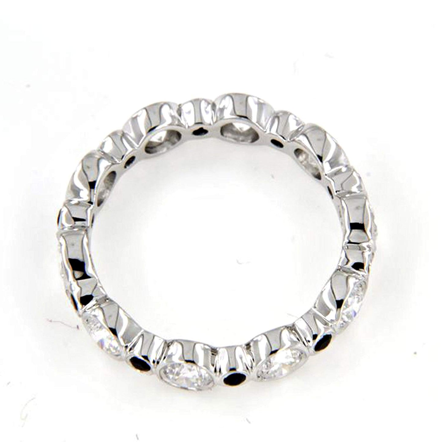 atjewels Solid .925 Sterling Silver Black & White CZ Eternity Band Ring US Size 7.5 for Women MOTHER'S DAY SPECIAL OFFER - atjewels.in