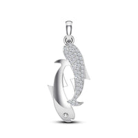 atjewels 14K White Gold On .925 Silver White CZ Shark Fish Pendant for Men's & Women's MOTHER'S DAY SPECIAL OFFER - atjewels.in