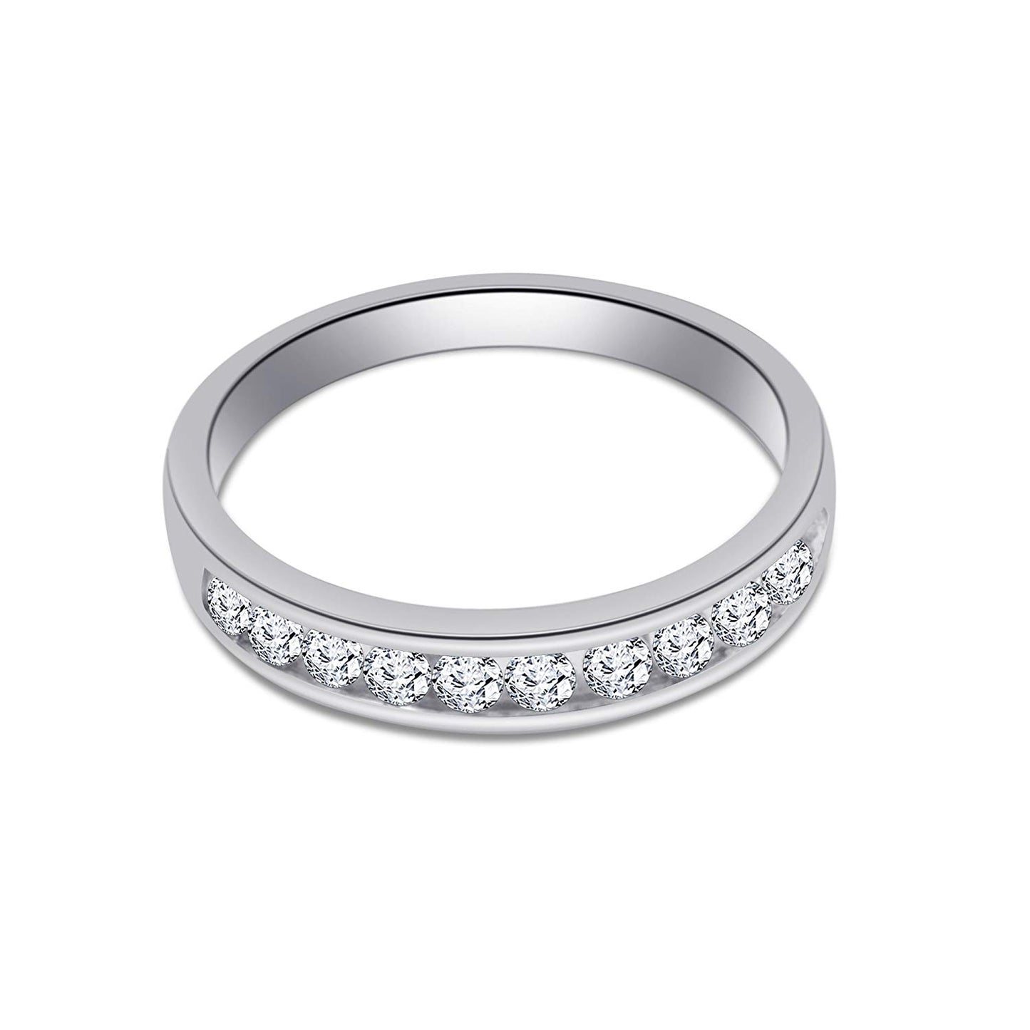 atjewels 925 Sterling Silver Princess & Round Cut White Cubic Zirconia Bridal Ring Set Size US 5 MOTHER'S DAY SPECIAL OFFER - atjewels.in