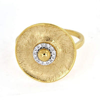 atjewels 18K Yellow Gold Plated .925 Sterling Silver Round White Cubic Zirconia Cocktail Ring MOTHER'S DAY SPECIAL OFFER - atjewels.in