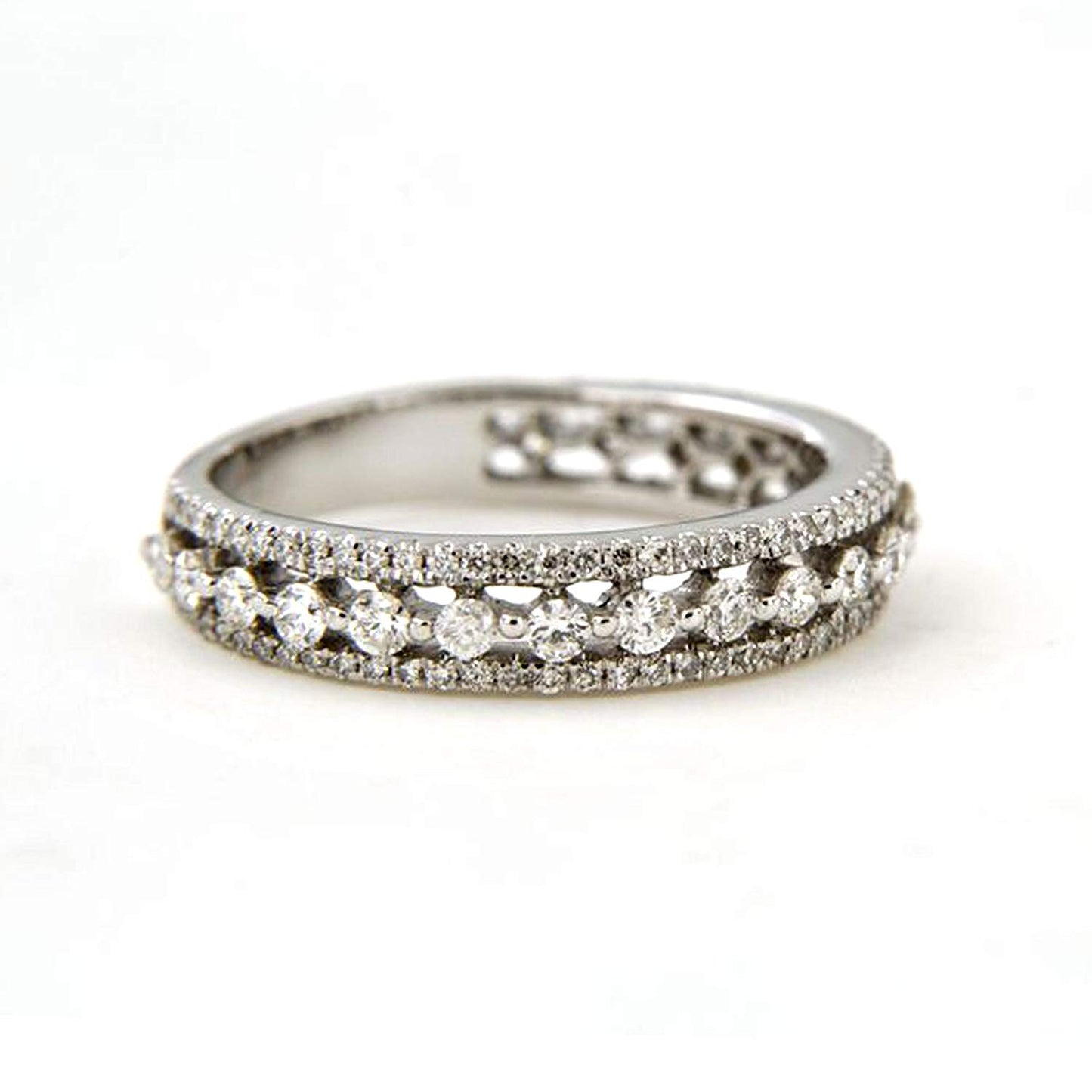 atjewels Solid .925 Sterling Silver Round White Cubic Zirconia Eternity Band Ring for Women free Sizing MOTHER'S DAY SPECIAL OFFER - atjewels.in