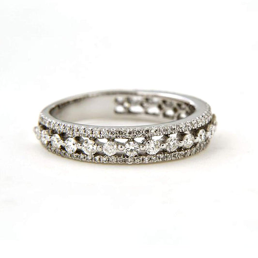 atjewels Solid .925 Sterling Silver Round White Cubic Zirconia Eternity Band Ring for Women free Sizing MOTHER'S DAY SPECIAL OFFER - atjewels.in