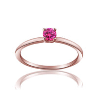 atjewels Pink Sapphire With 18K Rose Gold Over .925 Sterling Silver Solitaire Ring MOTHER'S DAY SPECIAL OFFER - atjewels.in