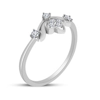 atjewels 925 Sterling Silver Round White CZ Lotus Engagement Ring MOTHER'S DAY SPECIAL OFFER - atjewels.in