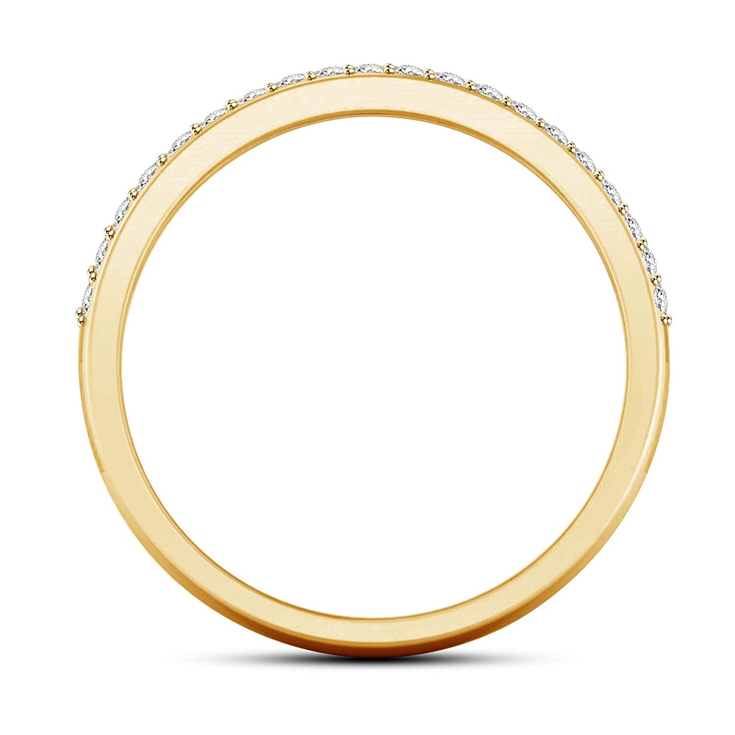 atjewels Round White Zirconia 14K Yellow Gold Over 925 Silver Sterling Engagement Ring MOTHER'S DAY SPECIAL OFFER - atjewels.in