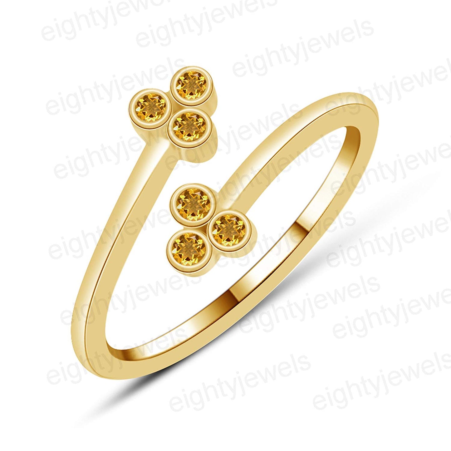 atjewels Bypass Adjustable ToeRing in 14K Yellow Gold Plated On Sterling Silver Gemstone Variation For Women's - atjewels.in