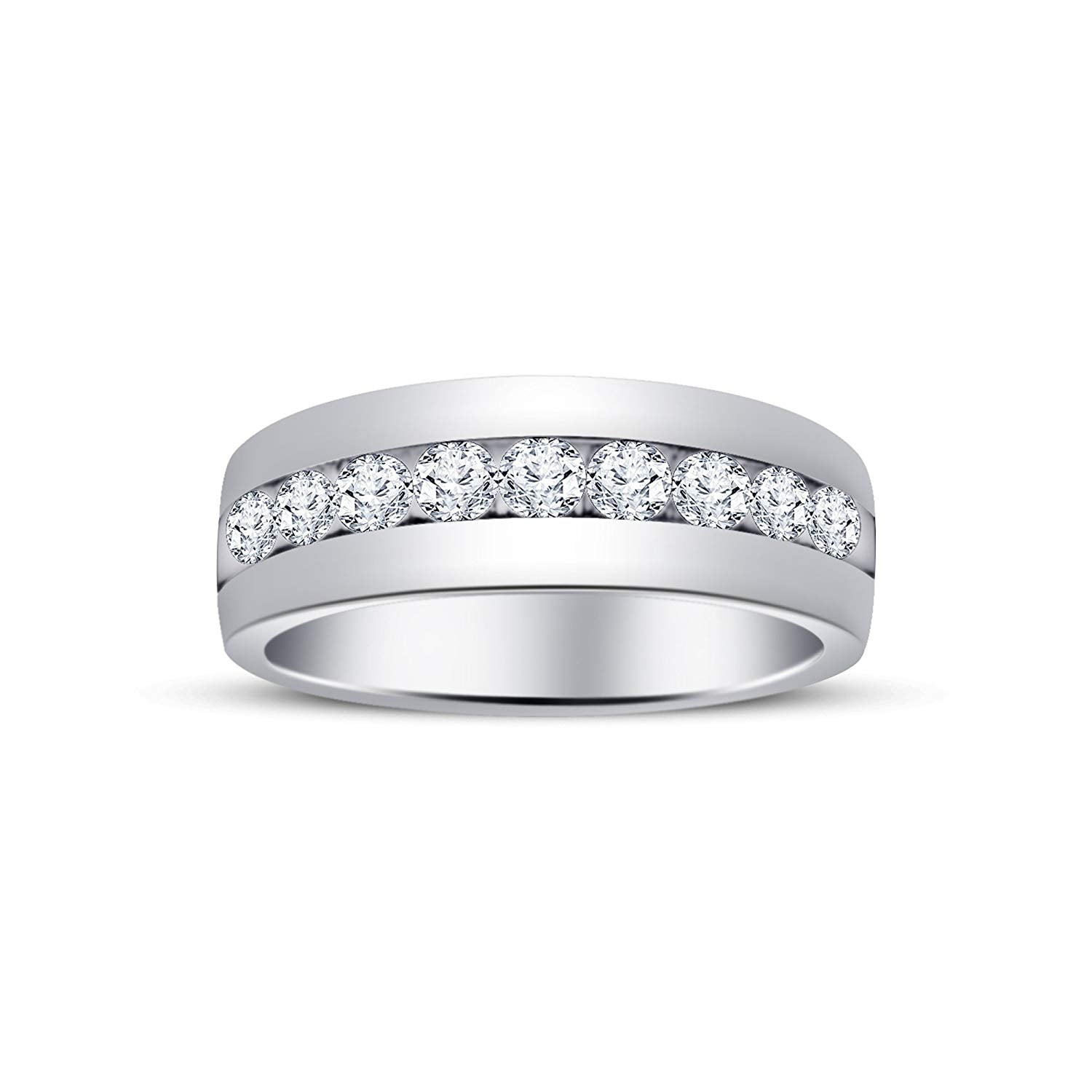 atjewels Round Cut White CZ .925 Sterling Silver Wedding Band Ring For Women's and Girl's For Diwali Special - atjewels.in