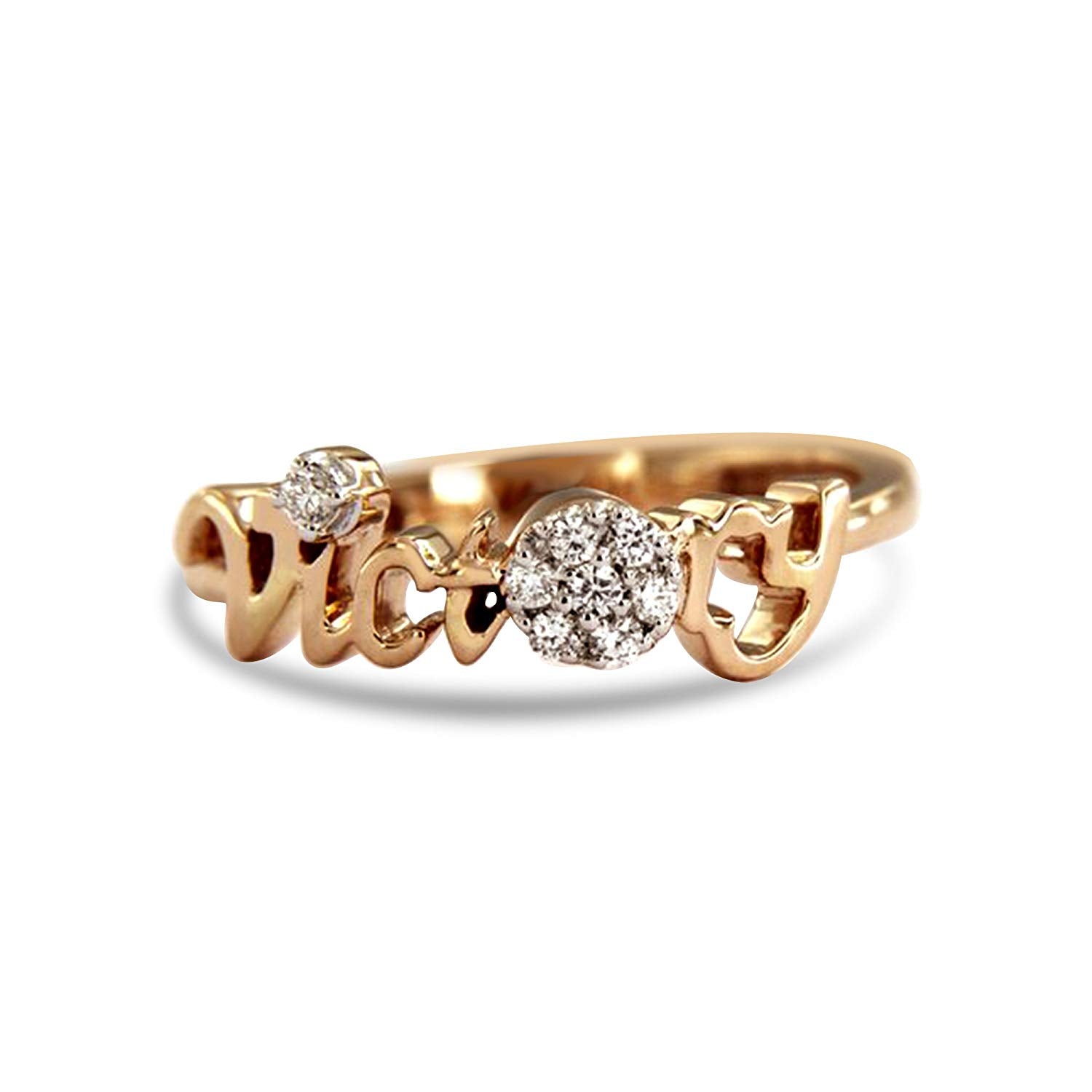 atjewels Victory Ring For Men's 14K Rose Gold Plated on 925 Sterling Silver with White Round Zirconia MOTHER'S DAY SPECIAL OFFER - atjewels.in