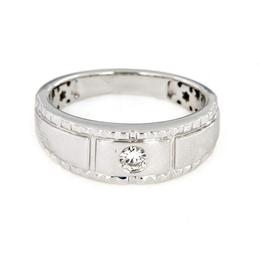 atjewels 18K White Gold Over .925 Sterling Silver Men's Anniversary Band Ring White Daimond MOTHER'S DAY SPECIAL OFFER - atjewels.in