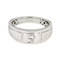 atjewels 18K White Gold Over .925 Sterling Silver Men's Anniversary Band Ring White Daimond MOTHER'S DAY SPECIAL OFFER - atjewels.in