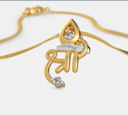 0.25 Ct Round Cut Diamond Two Tone On 925 Sterling Silver Shree Pendant