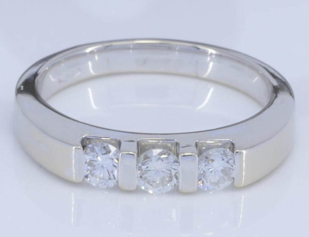 0.33 CT Round Cut 3 Stone Diamond 925 Sterling Silver Women Anniversary Wedding Ring