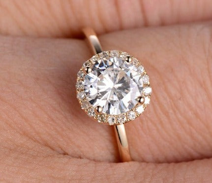 1 CT 925 Sterling Silver Round Cut Diamond Wedding Women Engagement Band Ring