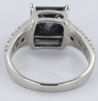 2 CT Princess Cut Black Cubic Zirconia Diamond 925 Sterling Silver Men Engagement Halo Ring