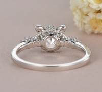 1 CT Round Cut Diamond White Gold Over On 925 Sterling Silver Dainty Kitty Ring