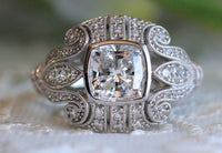 1 CT 925 Sterling Silver Cushion Cut Diamond Women Anniversary Ring