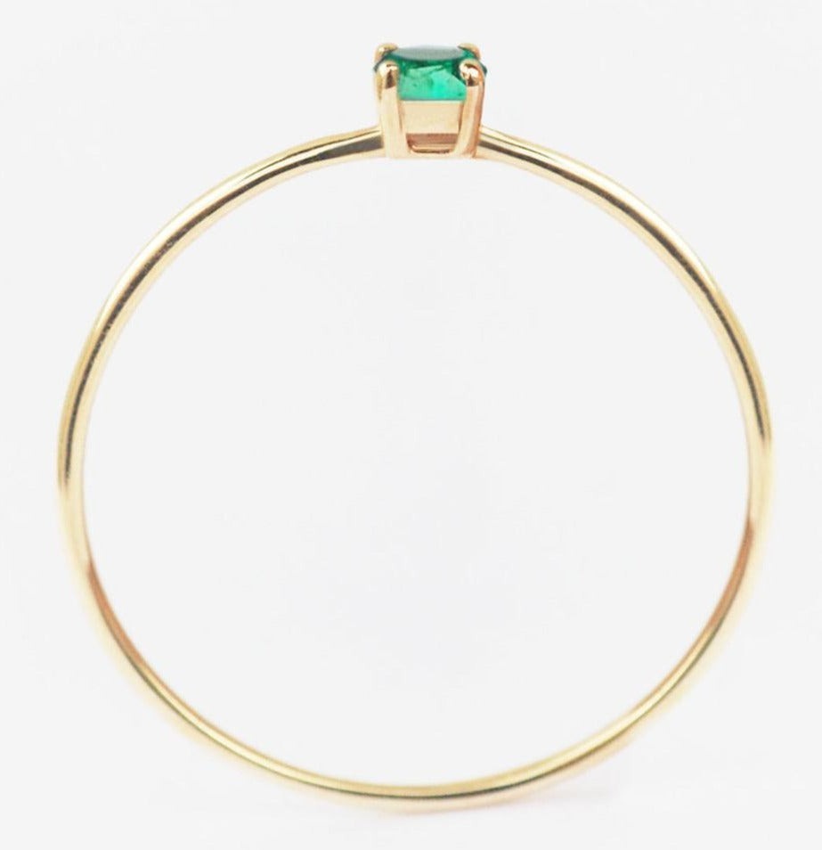 1 CT Round Cut Green Emerald Yellow Gold Over 925 Sterling Sliver Women Engagement Ring