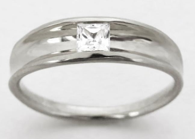 1 CT Princess Cut Diamond 925 Sterling Silver Unique Engagement Solitaire Ring