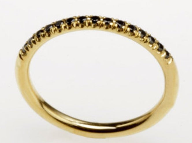 0.15 CT Round Cut Black Cubic Zirconia Diamond 925 Sterling Sliver Women Anniversary Promise Band Ring