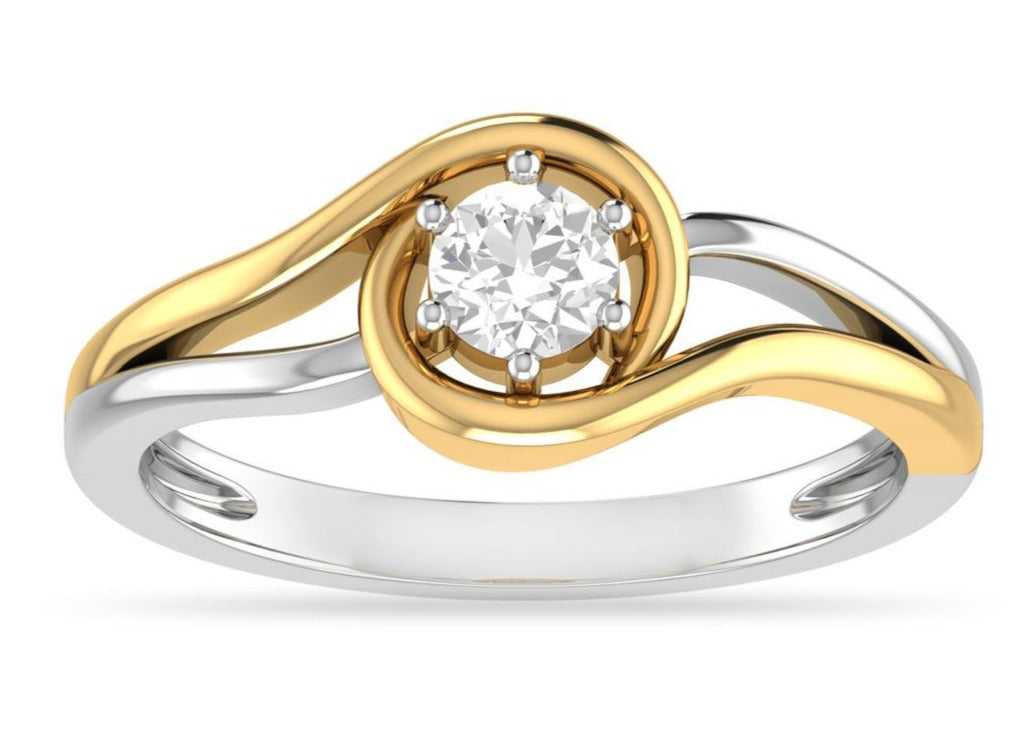 1 CT Round Cut Diamond 925 Sterling Silver Wedding Engagement Bypass Ring