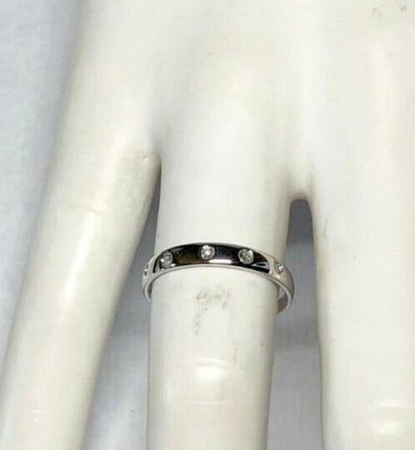 1/10 CT Round Cut Diamond 925 Sterling Silver Women Anniversary Band Ring