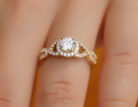 1 CT Round Cut Diamond 925 Sterling Silver Women Engagement Halo Ring