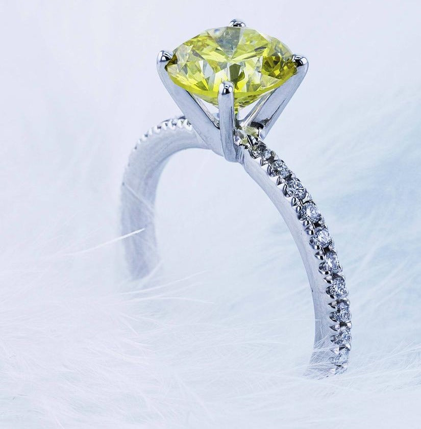 2 CT Round Cut Yellow Citrine Diamond 925 Sterling Silver Women Halo Engagement Ring