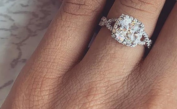 1 CT 925 Sterling Silver Cushion Cut White Diamond Anniversary Halo Ring