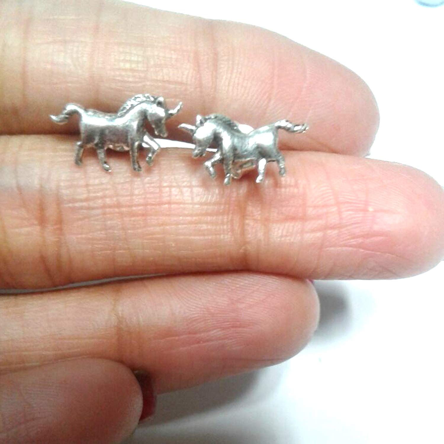 atjewels Oxidised .925 Sterling Silver Horse Stud Earrings For Girl's and Women's For MOTHER'S DAY SPECIAL OFFER - atjewels.in