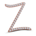 Mothers Day 14K White Gold Over .925 Sterling Silver White Cubic Zirconia Alphabet Z Letter Pendant Pave Set - atjewels.in