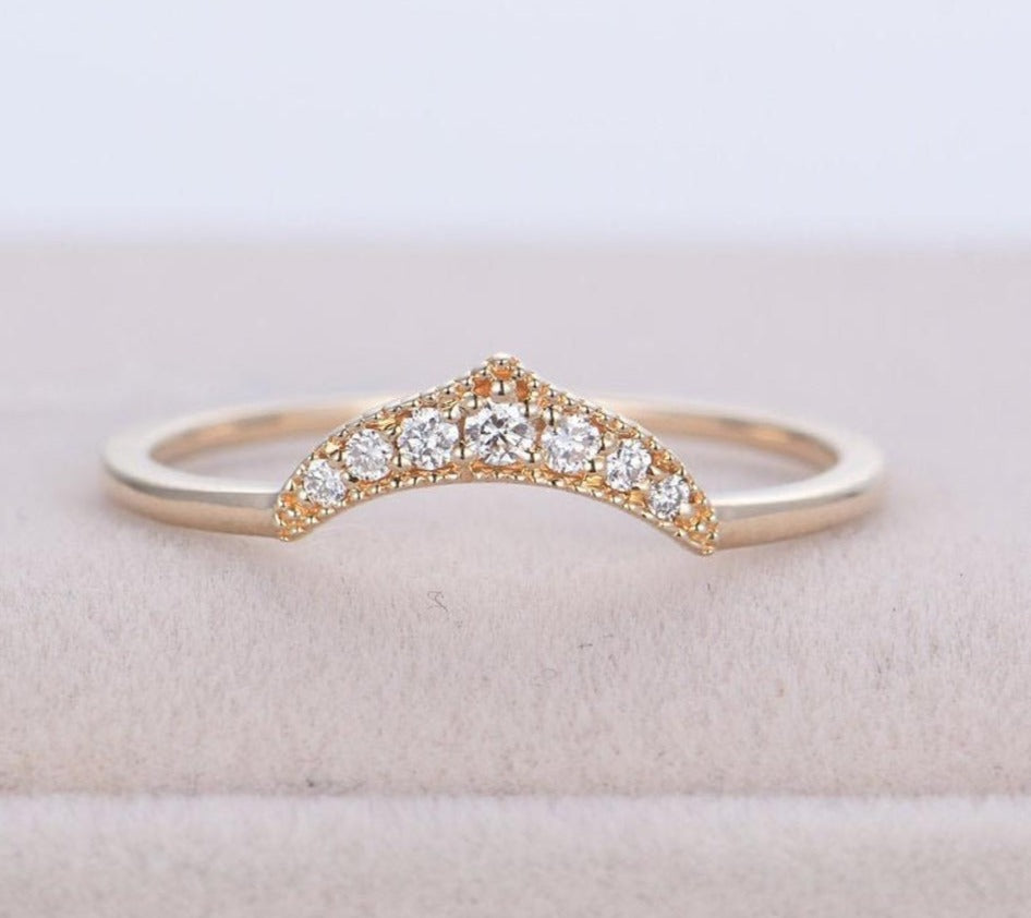 0.10 CT Sterling Silver Round Cut Diamond Unique Promise Anniversary Ring