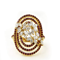 atjewels Red Ruby & Cocktail Ring with 14K Yellow Gold Over .925 Sterling Silver MOTHER'S DAY SPECIAL OFFER - atjewels.in