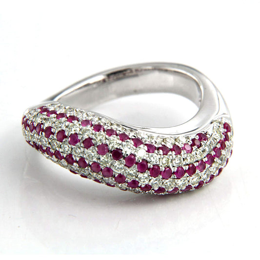 atjewels 18K White Gold Over .925 Sterling Round Pink Sapphire Cocktail Ring MOTHER'S DAY SPECIAL OFFER - atjewels.in