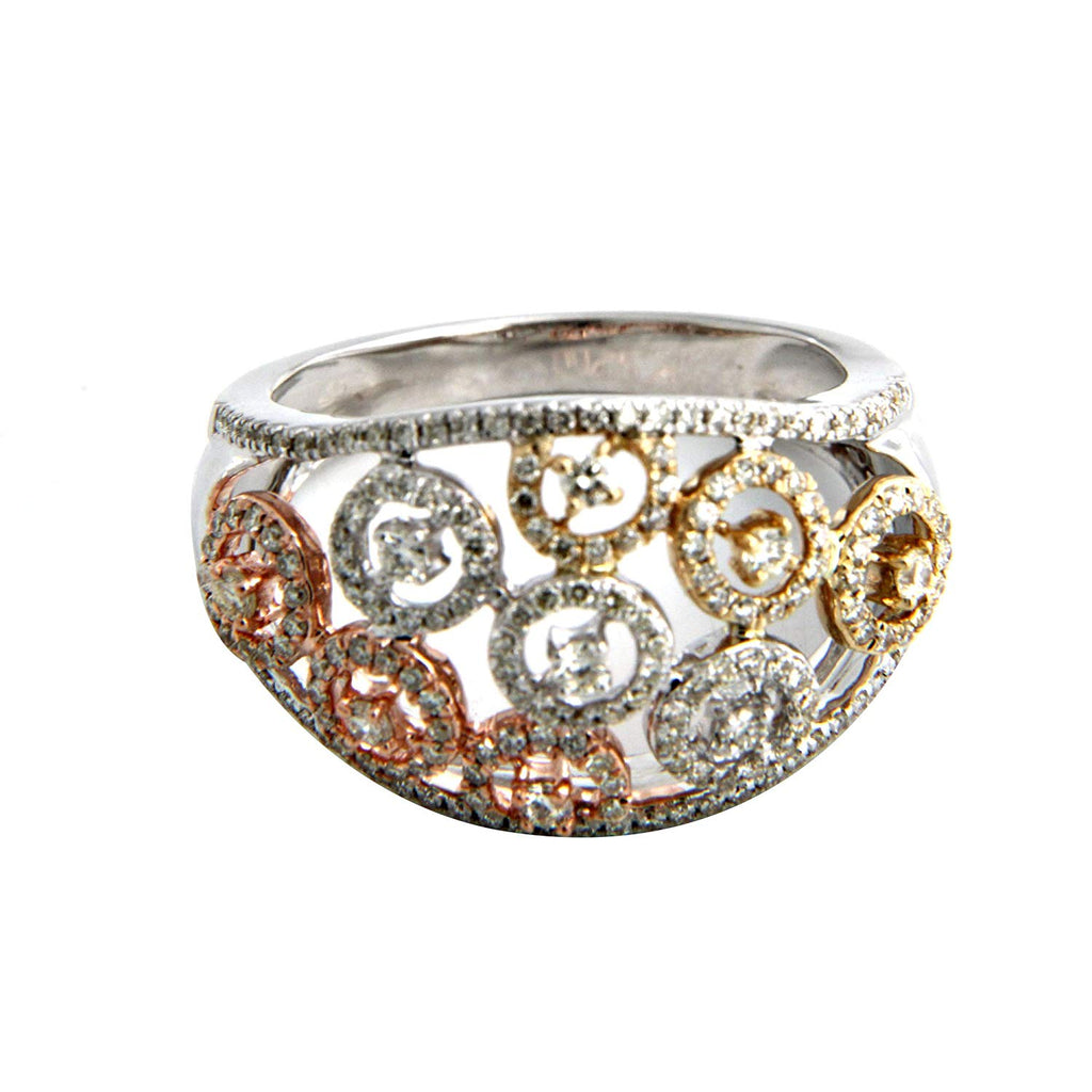 atjewels 18K Gold Plated .925 Sterling Silver White CZ Cocktail Band Ring MOTHER'S DAY SPECIAL OFFER - atjewels.in