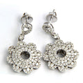atjewels 14K White Gold Over on .925 Sterling Silver Round Cut White CZ Drop & Dangle Earrings MOTHER'S DAY SPECIAL OFFER - atjewels.in