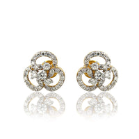 atjewels 18k Yellow Gold Over .925 Sterling Silver White CZ Round Cut Engagement Stud Earrings MOTHER'S DAY SPECIAL OFFER - atjewels.in