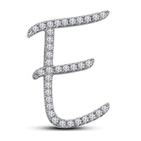 Mothers Day 14K Rose Gold Over .925 Sterling Silver White Cubic Zirconia Alphabet E Letter Pendant Pave Set - atjewels.in
