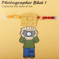 atjewels 14K Yellow Gold Over .925 Sterling Silver Camera Wala Bhai Rakhi MOTHER'S DAY SPECIAL OFFER - atjewels.in
