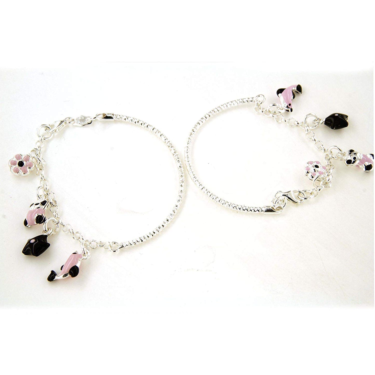 atjewels .925 Sterling Silver Charm 2 Pair Bracelet & Anklets For Kids For MOTHER'S DAY SPECIAL OFFER - atjewels.in
