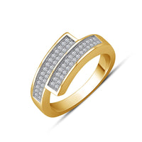 atjewels White Cubic Zirconia in 14K Yellow Gold Over 925 Sterling Silver Band Ring MOTHER'S DAY SPECIAL OFFER - atjewels.in