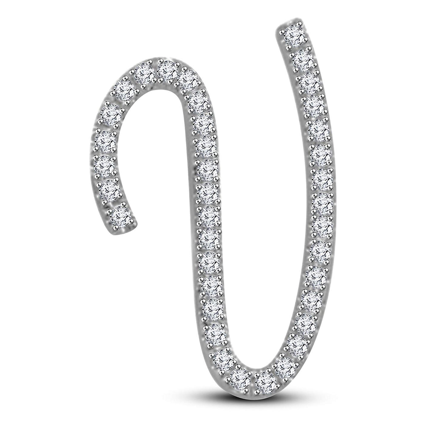 Mothers Day 14K Yellow Gold Over .925 Sterling Silver White Cubic Zirconia Alphabet V Letter Pendant Pave Set - atjewels.in