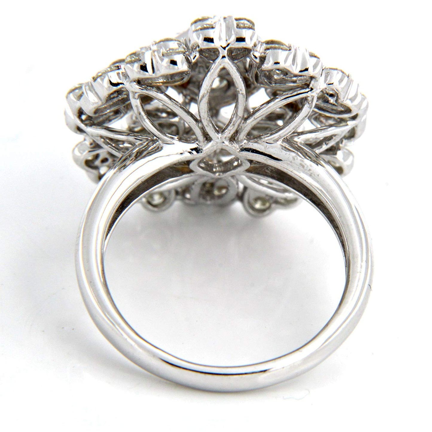 atjewels 18K White Gold Over .925 Sterling Silver White CZ Cocktail Ring MOTHER'S DAY SPECIAL OFFER - atjewels.in