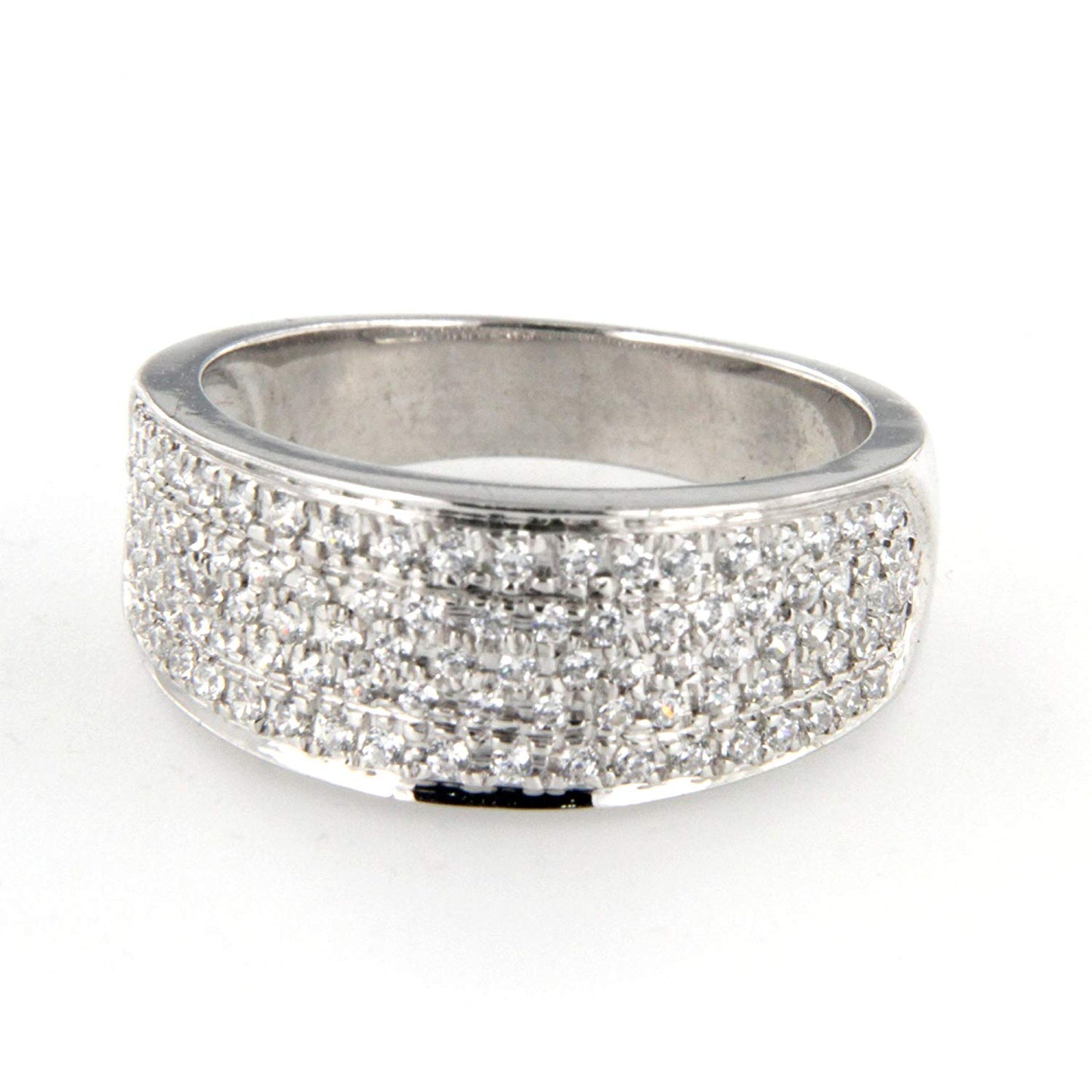 atjewels 14K White Gold Over .925 Sterling Silver Cubic Zirconia Band Ring Size US 6.5 For Women's MOTHER'S DAY SPECIAL OFFER - atjewels.in