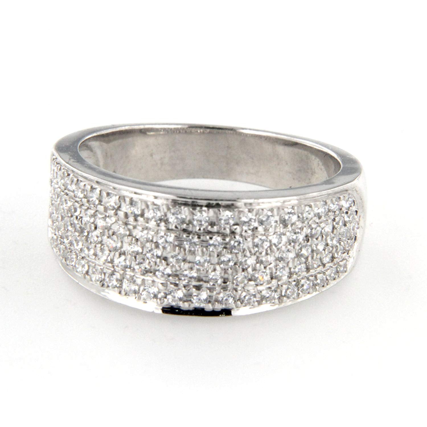 atjewels 14K White Gold Over .925 Sterling Silver Cubic Zirconia Band Ring Size US 6.5 For Women's MOTHER'S DAY SPECIAL OFFER - atjewels.in