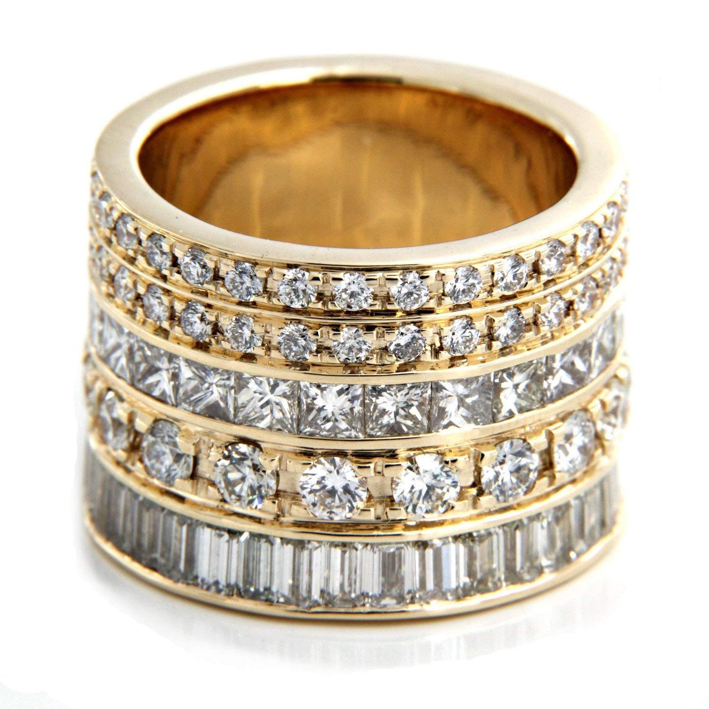 atjewels 14K Yellow Gold Over 925 Silver White Cubic Zirconia Eternity Band Ring For Women's MOTHER'S DAY SPECIAL OFFER - atjewels.in