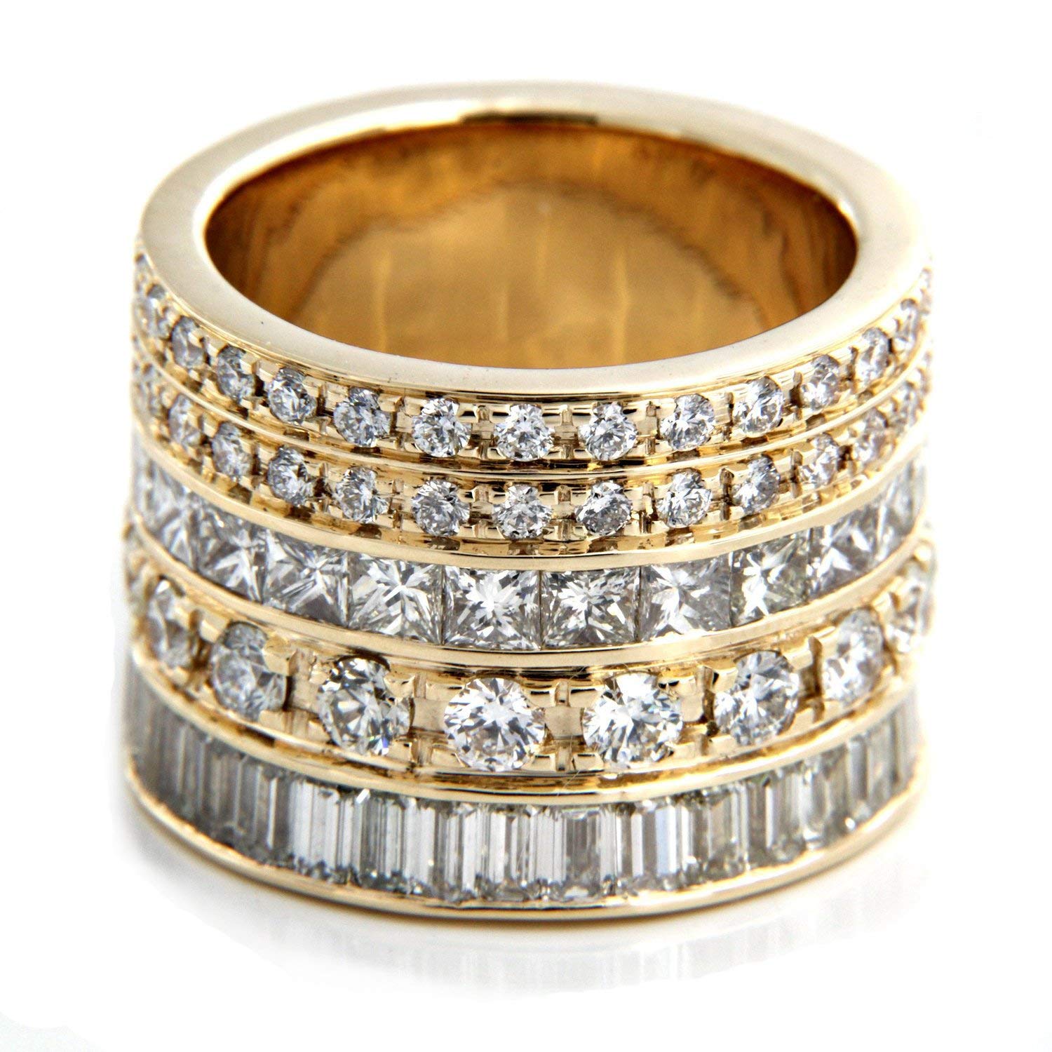 atjewels 14K Yellow Gold Over 925 Silver White Cubic Zirconia Eternity Band Ring For Women's MOTHER'S DAY SPECIAL OFFER - atjewels.in