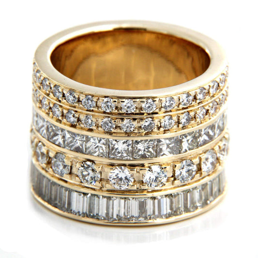 atjewels 14K Yellow Gold Over 925 Silver White Cubic Zirconia Eternity Band Ring For Women's MOTHER'S DAY SPECIAL OFFER - atjewels.in