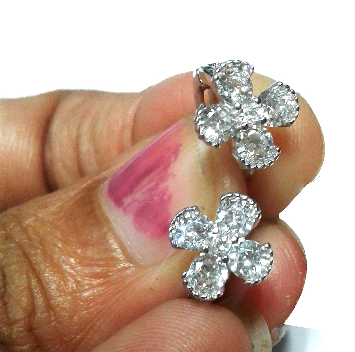 atjewels Round Cut White CZ 925 Sterling Silver Hoop Earrings For Girl's and Women's For MOTHER'S DAY SPECIAL OFFER - atjewels.in