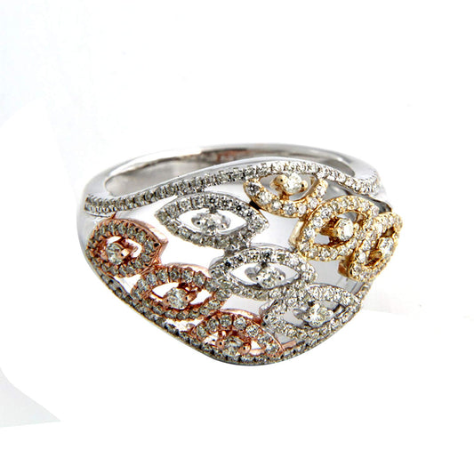 atjewels 18K Gold Plated .925 Sterling Silver Simulated Diamond Dome Pave Set Ring Free Shipping MOTHER'S DAY SPECIAL OFFER - atjewels.in