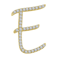 Mothers Day 14K Rose Gold Over .925 Sterling Silver White Cubic Zirconia Alphabet E Letter Pendant Pave Set - atjewels.in